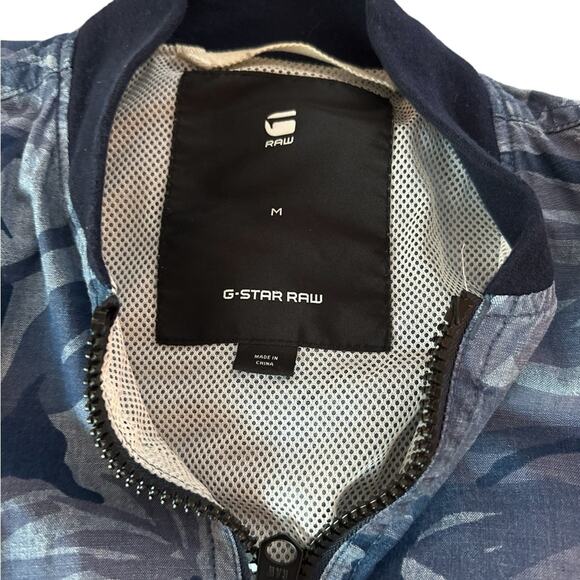 RAW G-Star Men's Rackam DC Deconstructed Bomber Jacket Blue Camo, size M - Picture 2 of 11